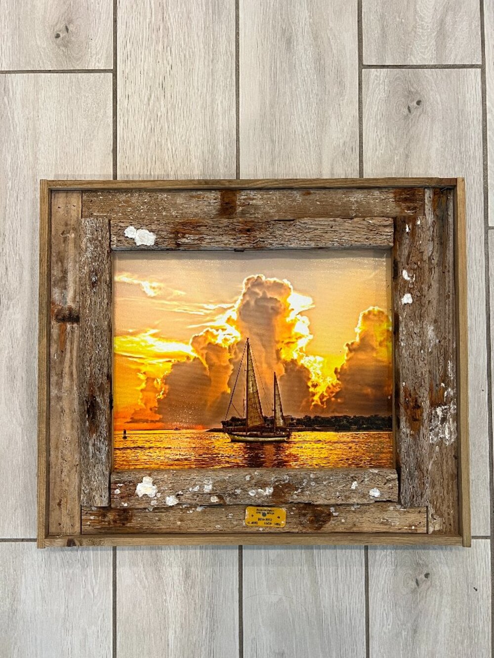 Key West Sunset Sailboat Lobster Trap Frame Canvas 11x14 Custom Canvas Print